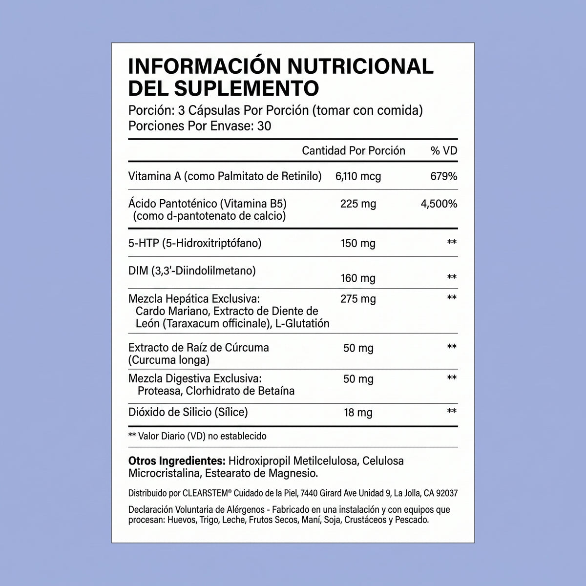Suplemento para Piel y Hormonas